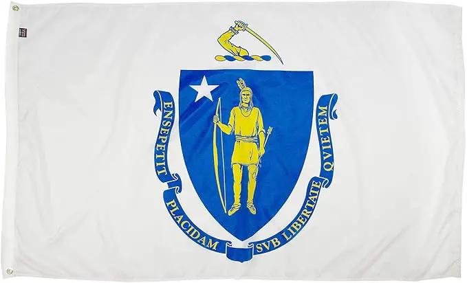 FlagSource Massachusetts Nylon State Flag, Made in the USA, 3x5' by GreenHaven Gardens