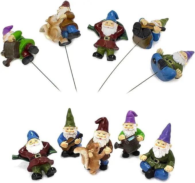 Garden Miniature Gnomes Set of 5PCS,Happy Life Gift for Outdoor Fairy Garden Yard Lawn Décor by GreenHaven Gardens
