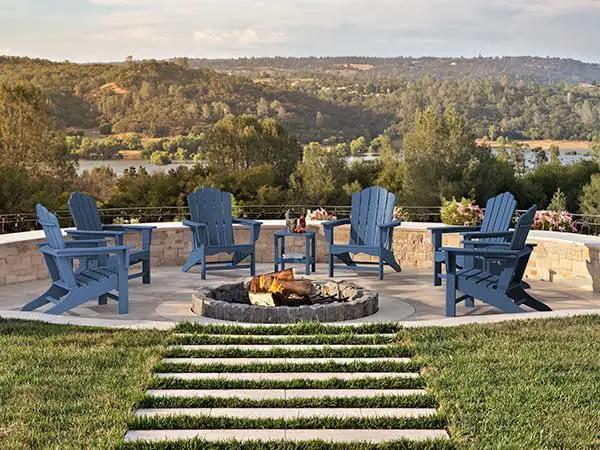 KINGYES HDPE Adirondack Chair, Classic All-Weather Adirondack Chairs Set of 6, Outdoor Patio Adirondack Chair for Deck Lawn fire Pit, Navy by GreenHaven Gardens