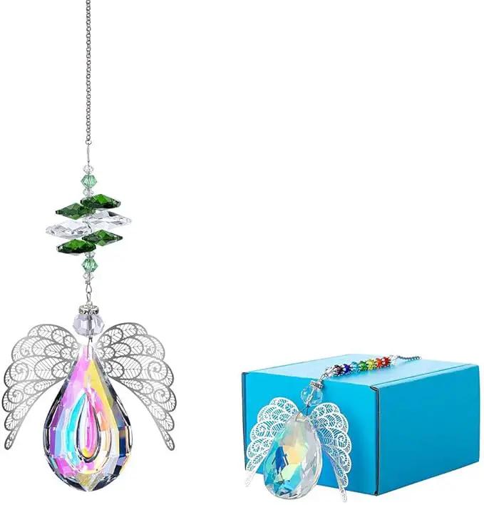 H&D HYALINE & DORA Metal Angel Wing Pendant with Rainbow Crystal Prisms Suncatcher Window Home Christmas Hanging Decor,Set 3pcs by GreenHaven Gardens