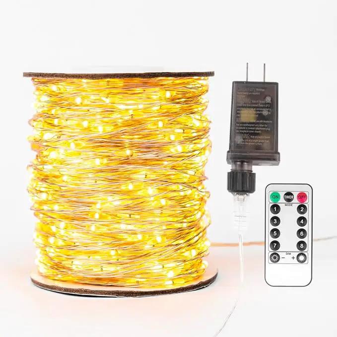 Fairy Lights Plug in,328FT 2000 LEDs Waterproof String Lights,Twinkle Light with Remote for Outdoor Indoor Christmas Wedding Birthday Garden Party Decorations,2 Inch Space,Warm White by GreenHaven Gardens