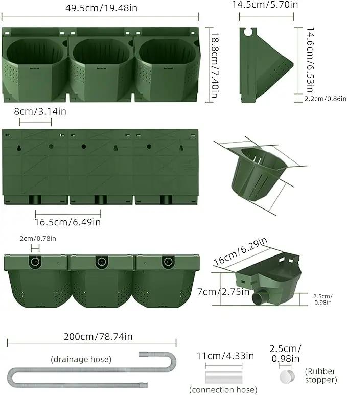 Self Watering Wall Mounted Vertical Planter, 36 Pots Wall Planter Indoor Vertical Living Green Plant Wall Easy Installation (Green with Timing System) by GreenHaven Gardens