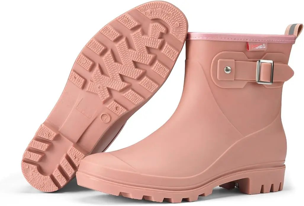 HISEA Women's Ankle Rain Boots Waterproof, Fashion Short Garden Shoes Anti-slip for Women with Comfortable Insole by GreenHaven Gardens