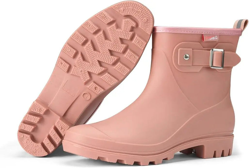HISEA Women's Ankle Rain Boots Waterproof, Fashion Short Garden Shoes Anti-slip for Women with Comfortable Insole by GreenHaven Gardens