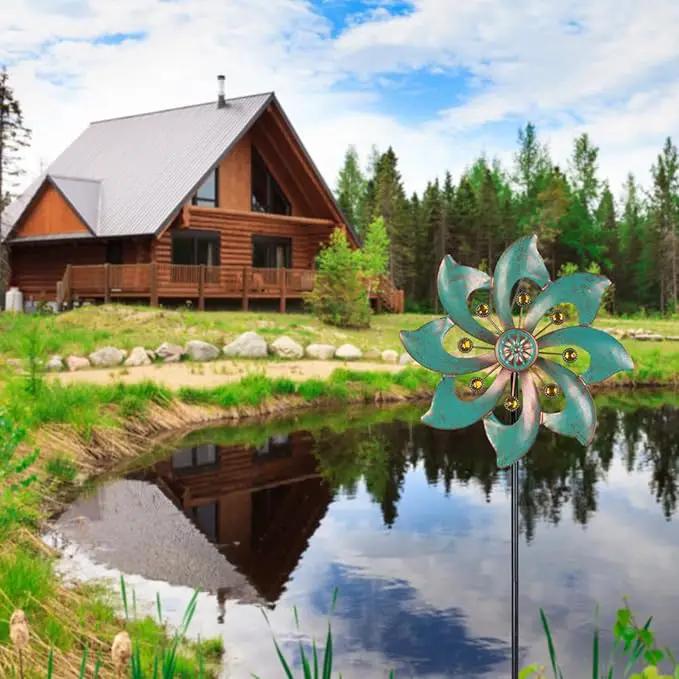 VEWOGARDEN Garden Decor Wind Spinners, Small Waterproof Metal Pinwheels Wind Spinner for Yard and Garden 37 * 10inches (Single Blade) by GreenHaven Gardens