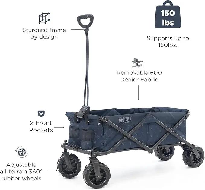 Creative Outdoor Original Folding Wagon All-Terrain Wheels by GreenHaven Gardens