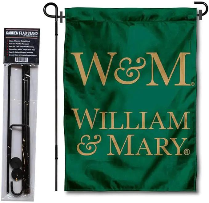 College Flags & Banners Co. William & Mary Tribe Garden Flag with Stand Holder by GreenHaven Gardens