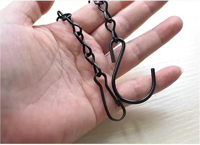 10 Pack 9.5 Inch Black Hanging Chains, Garden Plant Hangers for Hanging Bird Feeders, Billboards, Chalkboards, Basket, Planters, Lanterns, Wind Chimes and Decorative Ornaments Etc by GreenHaven Gardens