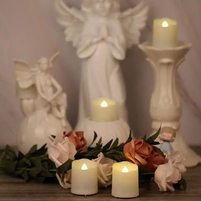 6 PCS 1.8”H Rechargeable Flameless Votive Candles with Remote and Charging Cable, Battery Operated Flickering LED Tealight Candles, Durable & Sturdy Tea Light, Ideal for Pumpkin/Bar/Party Decor by GreenHaven Gardens