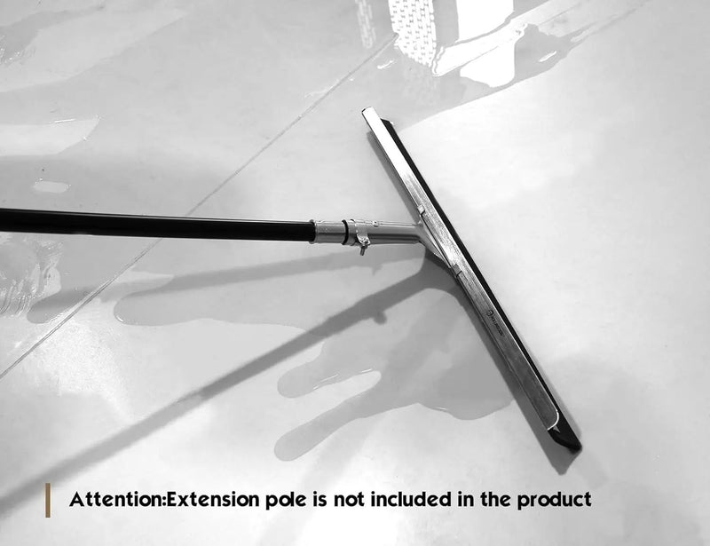ROLLINGDOG 24" Rubber Floor Squeegee Attachable Extension Pole with 1/4" Non-Marking Blade for Concrete and Large Floor,Garage,Warehouse Cleaning by GreenHaven Gardens