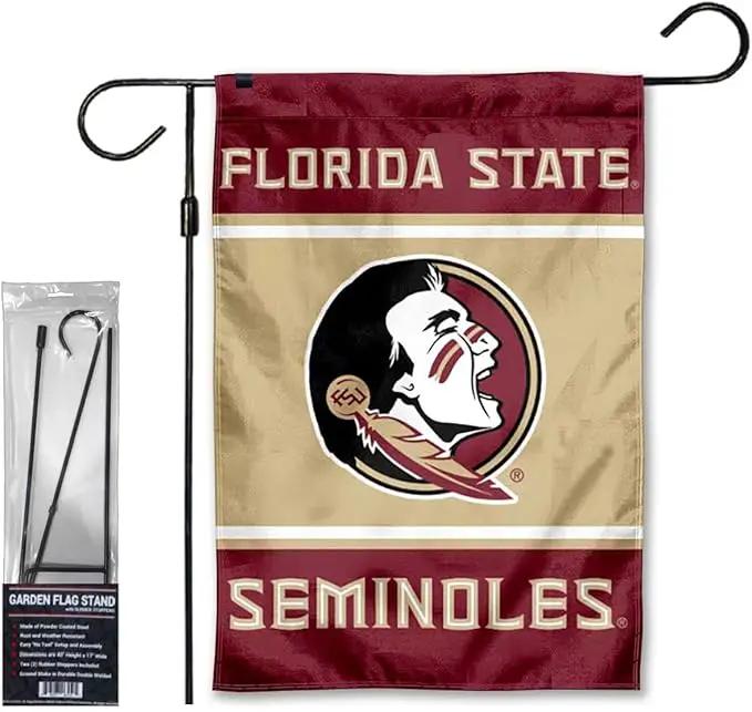 Florida State Seminoles Garden Banner Flag with Flag Pole Stand Set by GreenHaven Gardens