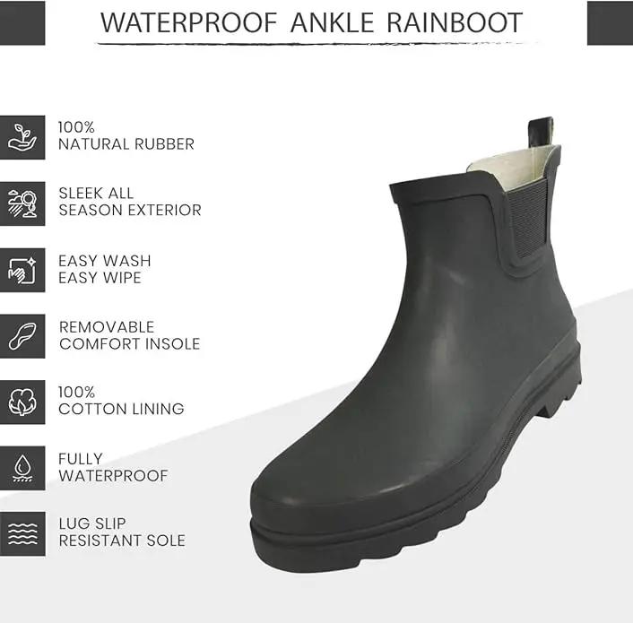 NORTY - Womens Ankle Rain Boots - Ladies Waterproof Winter Spring Garden Boot runs ½ size large by GreenHaven Gardens