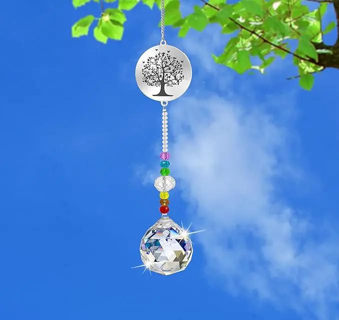 Memorial Gifts Crystal Suncatcher,Unique Sympathy Gifts for Loss of Loved One,Rainbow Maker Bereavement Gifts Box for Loss of Father Mom Dad Son Daughter Husband Brother Grandmother (Tree) by GreenHaven Gardens