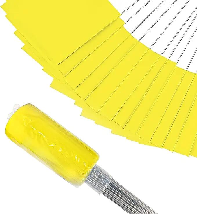 Zozen 100Pack Yellow Marking Flags, Writable/15x4x5 Inch, Yard Flags for Lawn & Irrigation & Landscape & Sprinkler & Survey & Dog Training. by GreenHaven Gardens