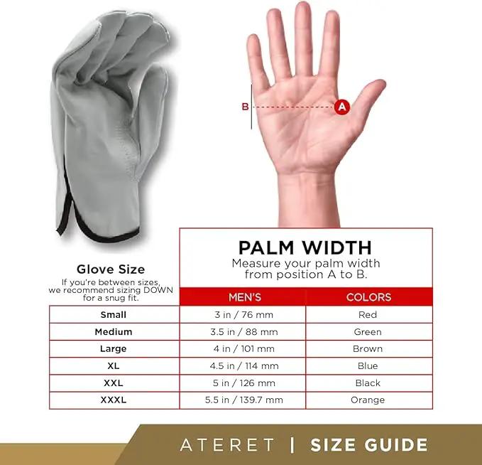 12 Pairs Heavy Duty Durable Cowhide Leather Work Gloves for Construction, Industrial and Personal Use by GreenHaven Gardens