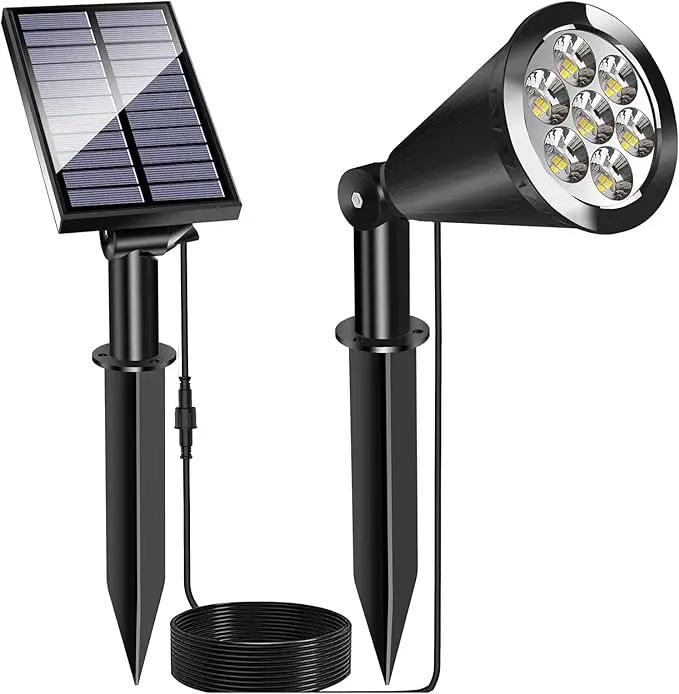 Solar Spot Lights for Ooutside Waterproof Solar Landscape Lights Dusk to Dawn, 2-in-1 Solar Spotlight Solar Powered Accent Lights for Garden Porch Walkway Patio(1 Pack) by GreenHaven Gardens