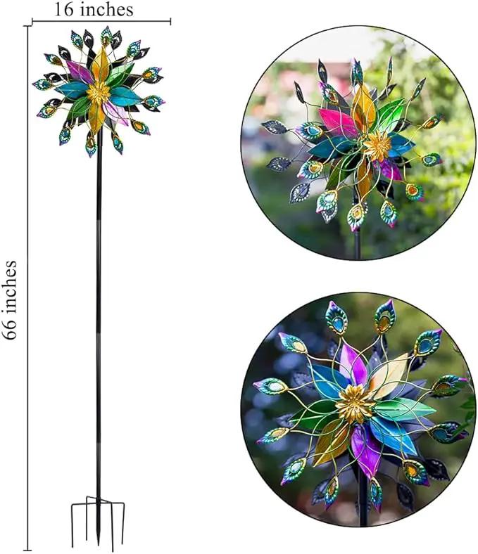 DREAMYSOUL Outdoor 360 Degree Wind Spinner, Metal Wind Spinners for Yard and Garden Large Wind Sculpture Garden Decor (66 * 16 Inches) by GreenHaven Gardens