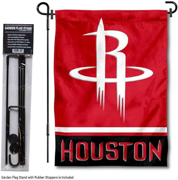 WinCraft Houston Rockets Garden Flag with Stand Holder by GreenHaven Gardens
