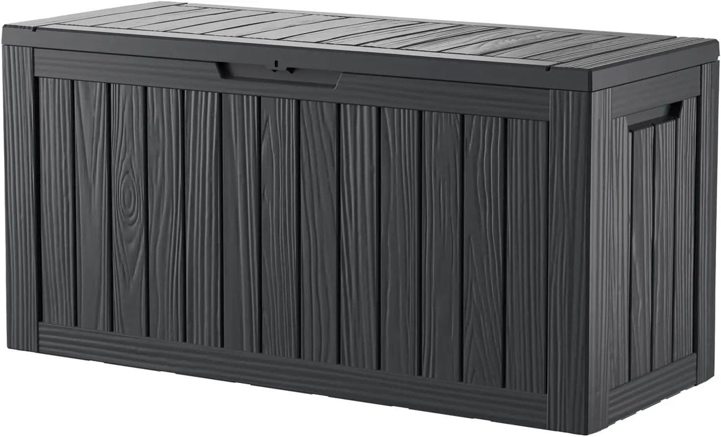 80 Gallon Waterproof Large Resin Deck Box Indoor/Outdoor Lockable Storage Container and Seating for Garden, Pool, and Patio (80 Gallon, Black) by GreenHaven Gardens