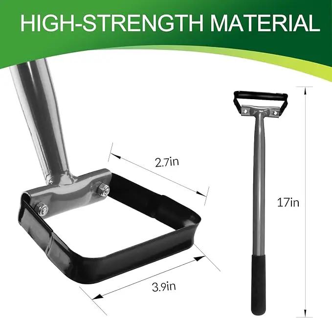 Walensee Mini Action Hoe for Weeding Stirrup Hoe Tools for Garden Hula-Ho with 14- Inch Scuffle Loop Hoe Gardening Weeder Cultivator, Sharp Durable Metal Handle Weeding Rake with Cushioned Grip, Grey by GreenHaven Gardens