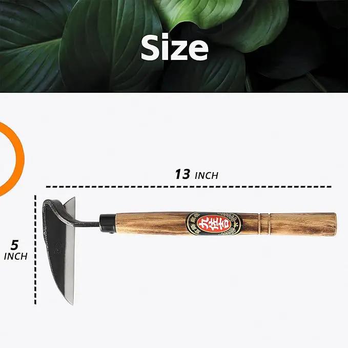 Japanese Weeding Sickle Hoe, Sickle Garden Tool Hand Grass Sickle, Weeding Tool for Gardening with High Carbon Sharp Steel Blade Edge for Cutting Grass,Digging Quick Work (Japanese Garden Hoe) by GreenHaven Gardens