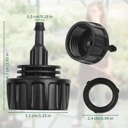 6 PCS 1/4 Inch Drip Irrigation Hose Connector, Drip Irrigation Tubing Fittings Convert 3/4" Garden Hose to 1/4" Drip Tubing, Faucet to Garden Hose Adapter Drip System Parts for Irrigation Kits(Black) by GreenHaven Gardens