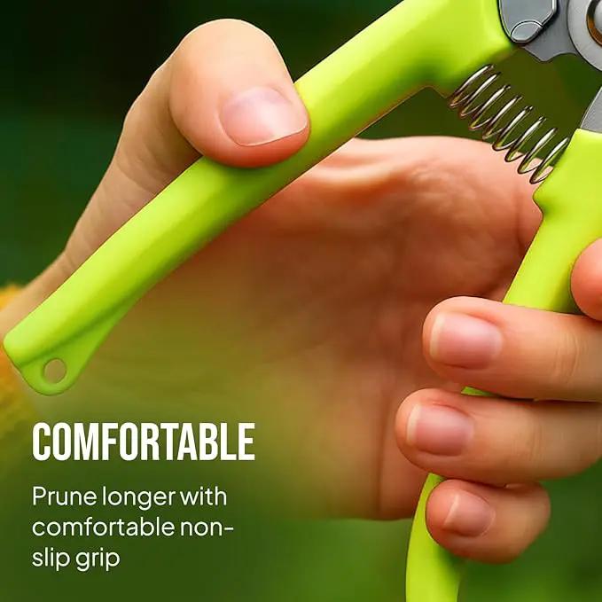2-Pack Stainless Steel Gardening Scissors, Pruning Shears and Clippers for Gardening by GreenHaven Gardens