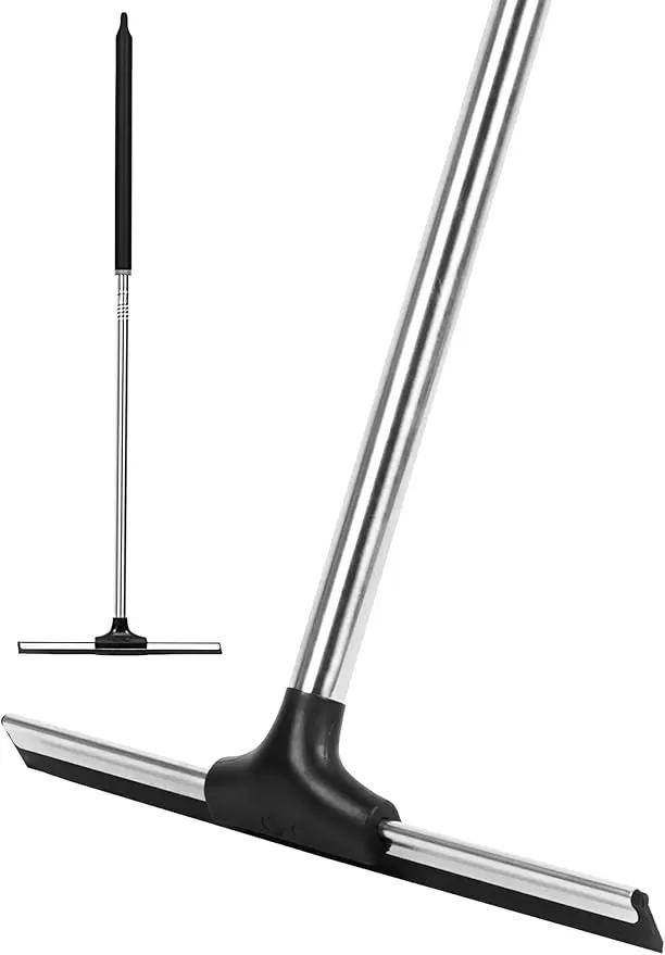 Floor Squeegee Scrubber 59" Long Stainless Steel Handle with 10" Wide Silicon Rubber Blade for Floor Washing and Drying Shower Glass, Garage, Windows, Marble, Wood Surfaces by GreenHaven Gardens