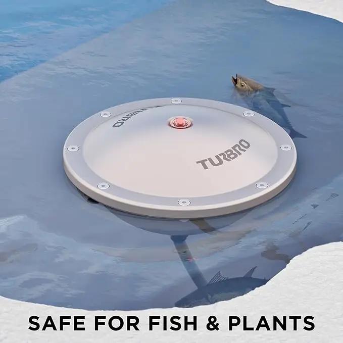 TURBRO Pond De-icer, Floating Pond Heater with 32.8 ft. UL Approved Cord, Full Stainless Steel Casing, GFCI Leakage Protection Plug, for Outdoor Ponds with Fish, 400 Watts, PD400A, Silver by GreenHaven Gardens