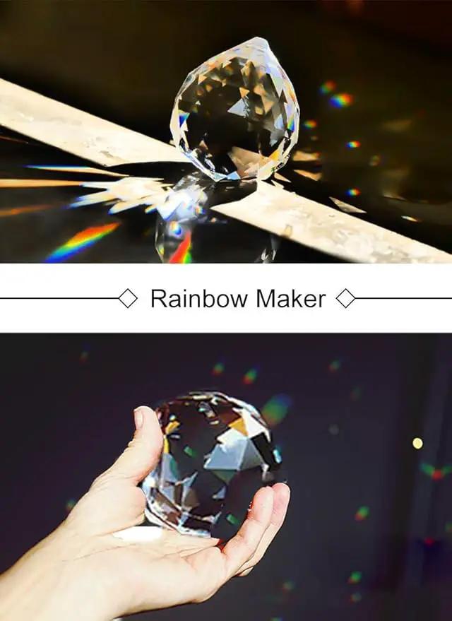 MerryNine 6 Pcs Clear Crystal Ball Prism Sun Shine Catcher Rainbow Pendants Maker, Hanging Crystals Prisms for Windows, for Feng Shui, for Gift (1.96"/50mm 6Pack) by GreenHaven Gardens