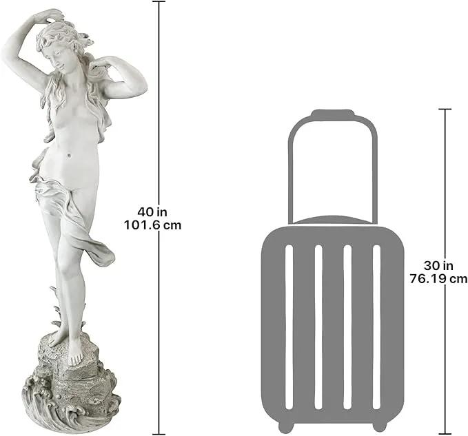 Design Toscano Spring Awakening Classic Woman Garden Statue, 14 inches wide, 40 inches tall, Cast Stone Resin, Antique Stone Finish by GreenHaven Gardens