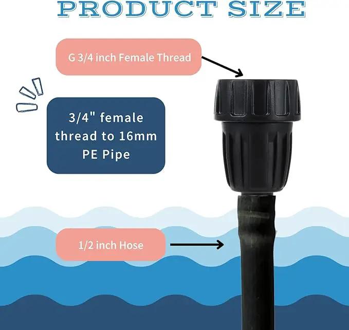 8pcs Garden Hose Adapter, 3/4'' Faucet Convert to 1/2'' Drip Irrigation Tubing, Drip Irrigation Hose Connectors for Outdoor Watering, Fittings with 8pcs Rubber Washers (1 Barb) by GreenHaven Gardens