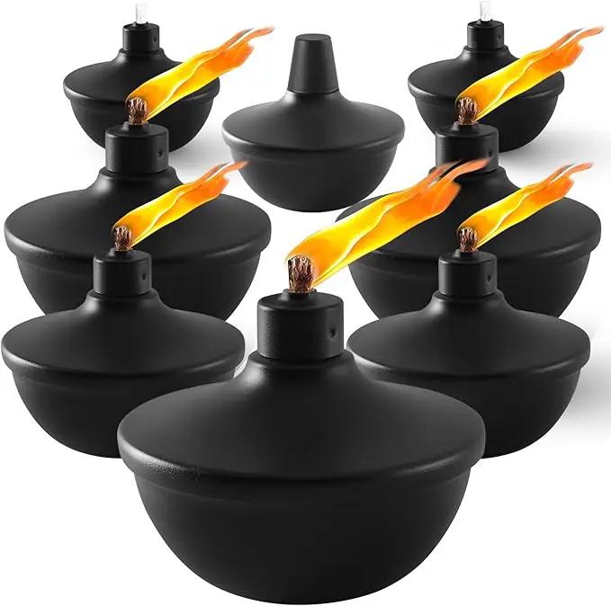 8 Pack Metal Table Top Torches,23.5 oz Citronella Torches for Outside,Refillable Flame Light Torch with Wicks and Covers for Party, Garden Decor,DIY by GreenHaven Gardens
