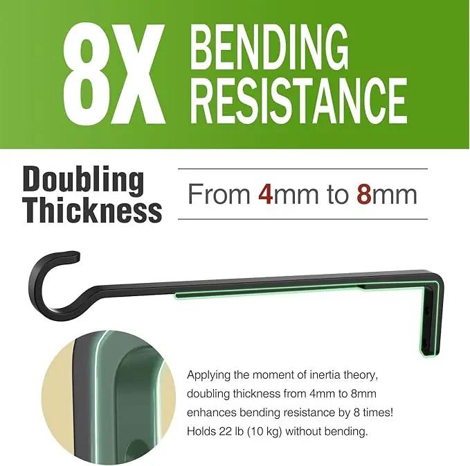 12 Inch Black Heavy Duty Outdoor Plant Hangers for Hanging Baskets, Iron Hanging Plant Brackets for Hanging Plants Outside, Metal Plant Hooks Plant Wall Hooks for Hanging Lantern, Bird Feeder (2 pcs) by GreenHaven Gardens