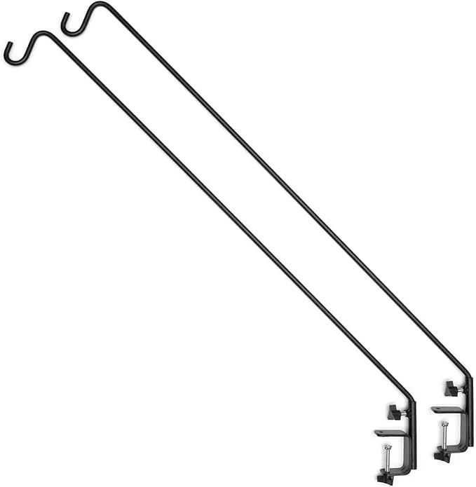 Ashman Deck Hook (2 Pack, 49-Inch Deck Hook), Double Forged Solid Metal Single Piece Rod, Ideal for Bird Feeders, Plant Hangers, Coconut Shell Hanging Baskets, and Lanterns. by GreenHaven Gardens
