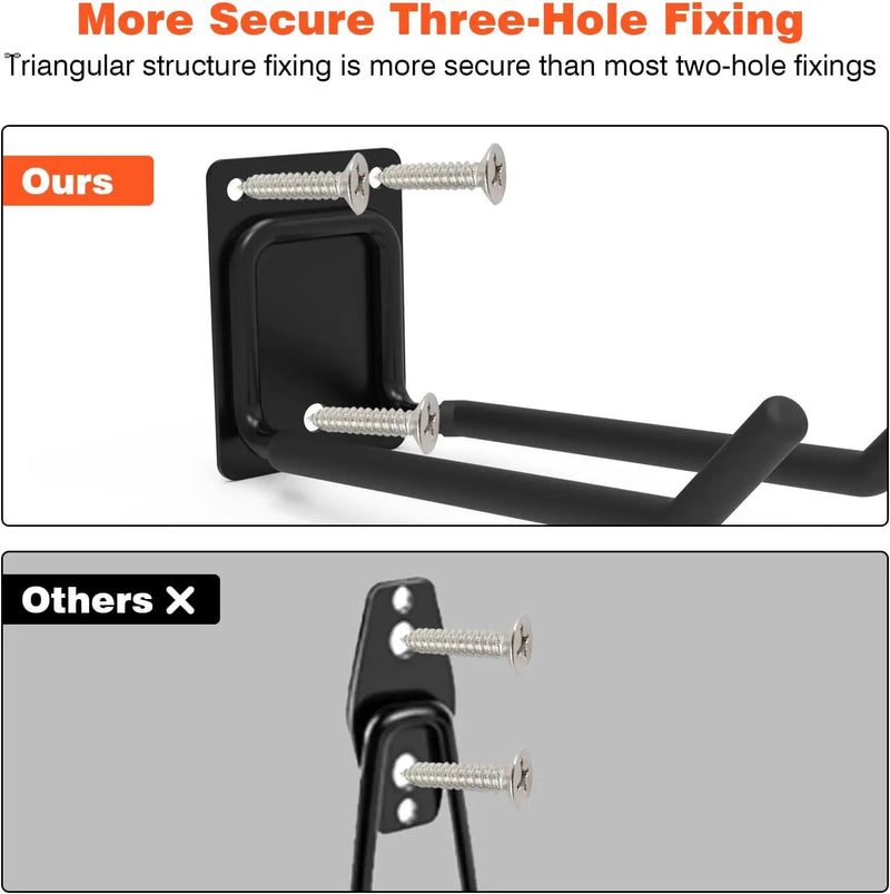 6 Packs 7.8inch Heavy Duty Garage Hooks, Garage Storage Organizer for Tool Organization, Shed Metal Utility Hooks Hanger for Tires, Bikes, Shed, Chair, Ladder, Ski and Snowboard by GreenHaven Gardens