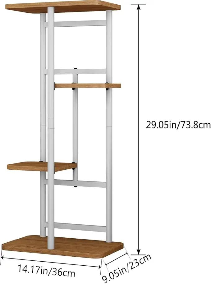 LINZINAR Plant Stand 4 Tier 5 Potted Indoor Plant Shelf Multiple Stands for Garden Corner Balcony Living Room (4 Tier 5 Potted, White) by GreenHaven Gardens
