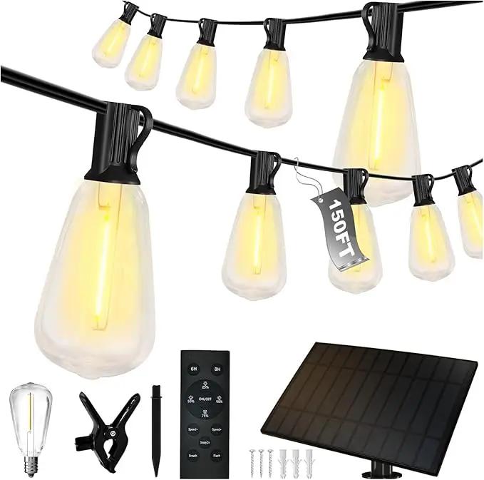 DAYBETTER 150ft Solar String Lights Outdoor Waterproof - 75 Bulbs 2700K Warm White with 7W Solar Panel, 12+ Hours Runtime & IP65 Weatherproof - Garden Patio Lights for Backyard, Wedding, Camping by GreenHaven Gardens