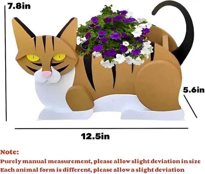 Orange and White Cat Planter Plant Pots,Cute Garden Dog Flower Planter,Dog Planters Birthday Gifts for Women,Office,Indoor/Outdoor Decor(12.5 * 5.6 * 7.8in) by GreenHaven Gardens