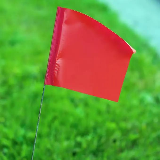 Zozen 100Pack Red Marking Flags, Writable/15x4x5 Inch, Yard Flags for Lawn & Irrigation & Landscape & Sprinkler & Survey & Dog Training. by GreenHaven Gardens