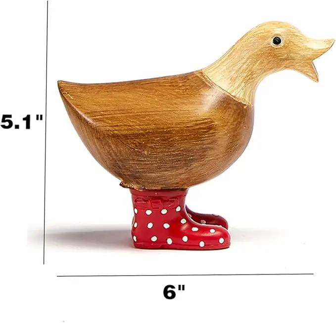GUTE Duck Yard Decorations Yard Art Garden Puddle Ducks with Spotted Wellies Boots - Single - Garden Decor Statues, Duck Figurine Statue - Waterproof Indoor & Outdoor Lawn Gnome Ornament (Small Duck) by GreenHaven Gardens
