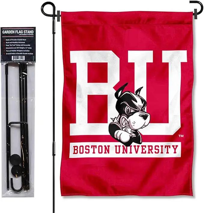 College Flags & Banners Co. Boston Terriers Garden Flag with Pole Stand Holder by GreenHaven Gardens