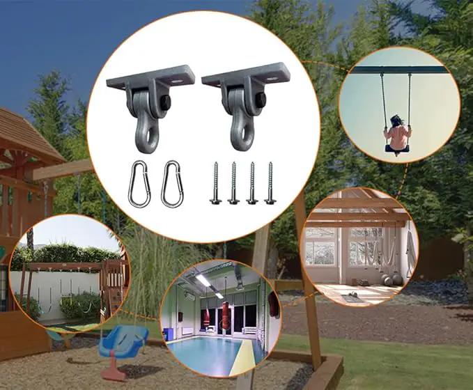 Heavy Duty Green Swing Hangers Screws Bolts Included Over 5000 lb Capacity Playground Porch Yoga Seat Trapeze Wooden Sets Indoor Outdoor 2 Pack by GreenHaven Gardens