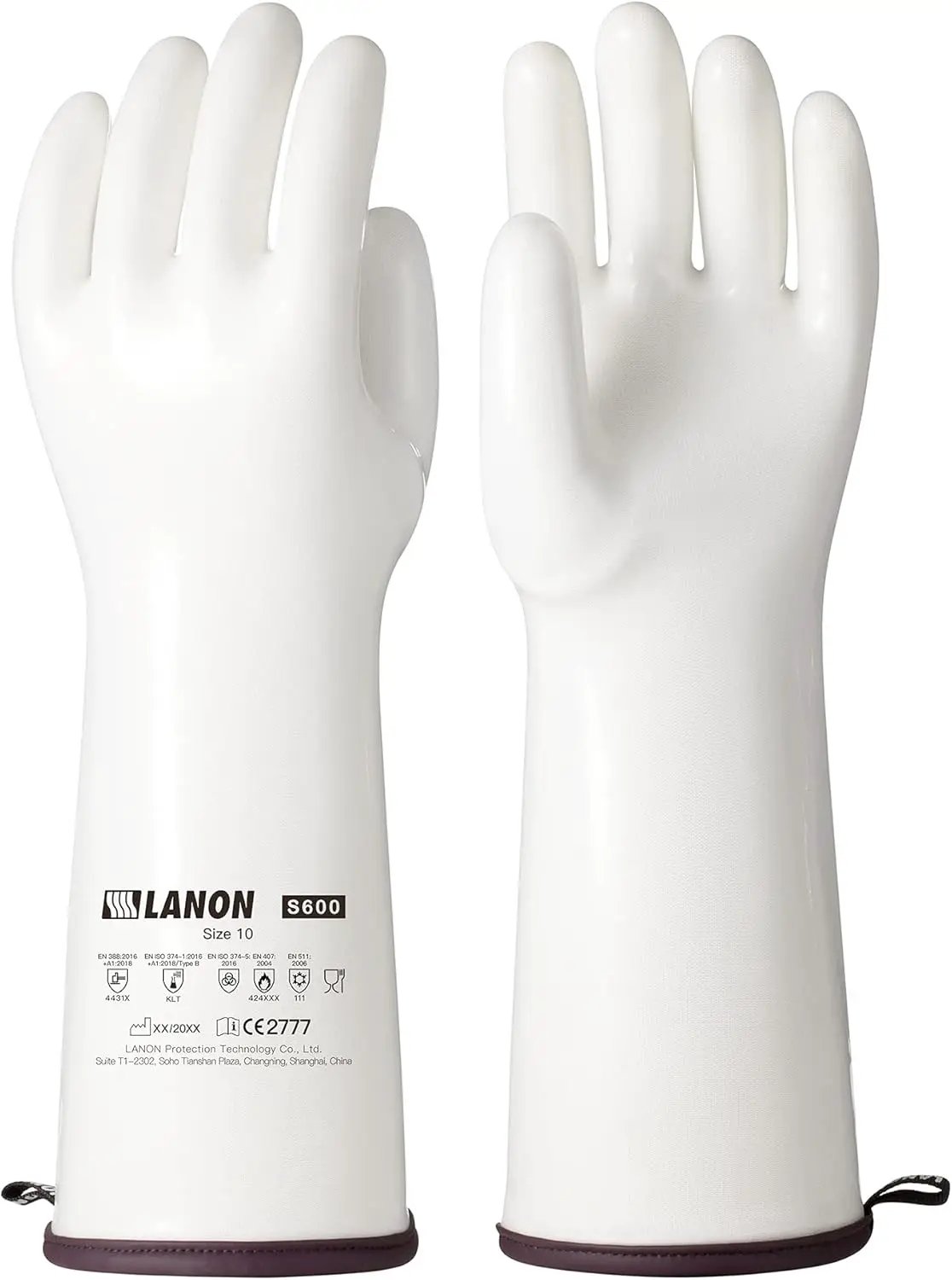 LANON 15" Liquid Silicone Heat Resistant Oven Gloves, Food Grade, CoralAir Liner, Waterproof, Extra Long, XL by GreenHaven Gardens