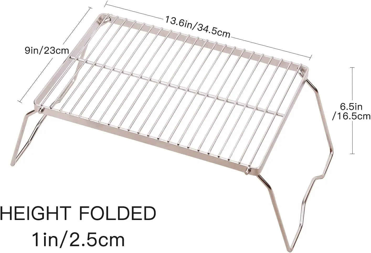 REDCAMP 13.6" Small Folding Campfire Grill, 304 Stainless Steel Firepit Grill Grate, Heavy Duty Portable Camping Grill with Carrying Bag for Outdoor Cooking Backpacking Hiking Picnics BBQ by GreenHaven Gardens
