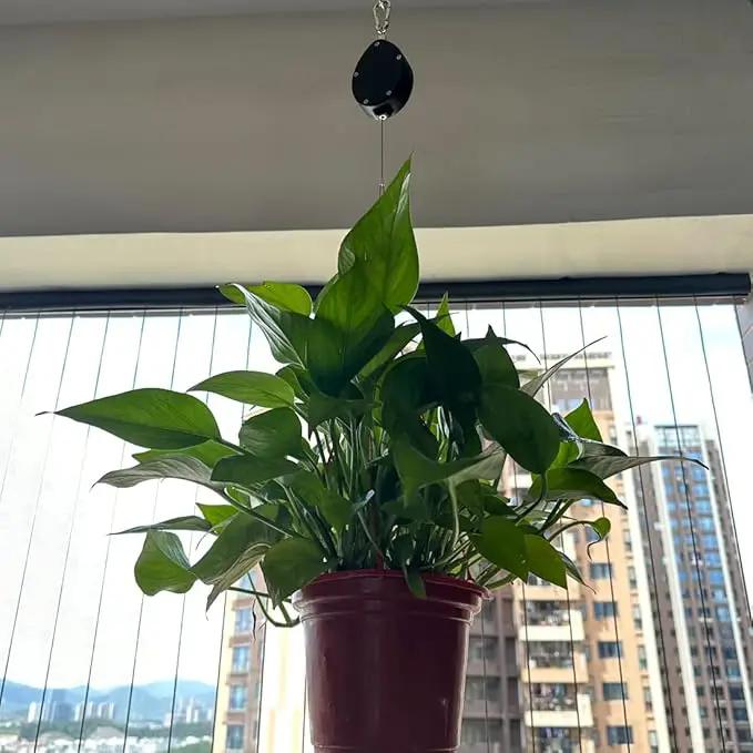 Retractable Plant Hanger, Plant Hook Pulley with Stainless Steel Rope Reaching to a Length of 63 Inches and Carrying 44 Pounds, Easy for Hanging, Plant Watering or Bird Feeding by GreenHaven Gardens