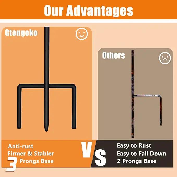 Gtongoko 48 Inch Shepherds Hooks for Outdoor 4 Pack Garden Hooks for Hanging Plants, Lanterns, Bird Feeders, Solar Lights, Mason Jars, Weddings Decor, Adjustable, Matte Black by GreenHaven Gardens