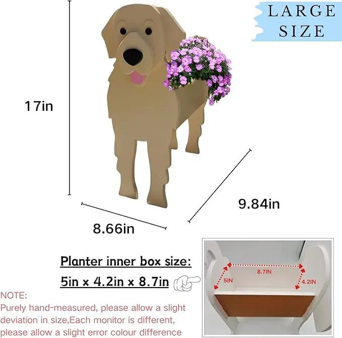 Golden Retriever Dog Planter Plant Pots,Cute Garden Dog Flower Planter,Large Dog Planters Birthday Gifts for Women,Office,Indoor/Outdoor Decor（9.84 * 8.66 * 17in） by GreenHaven Gardens
