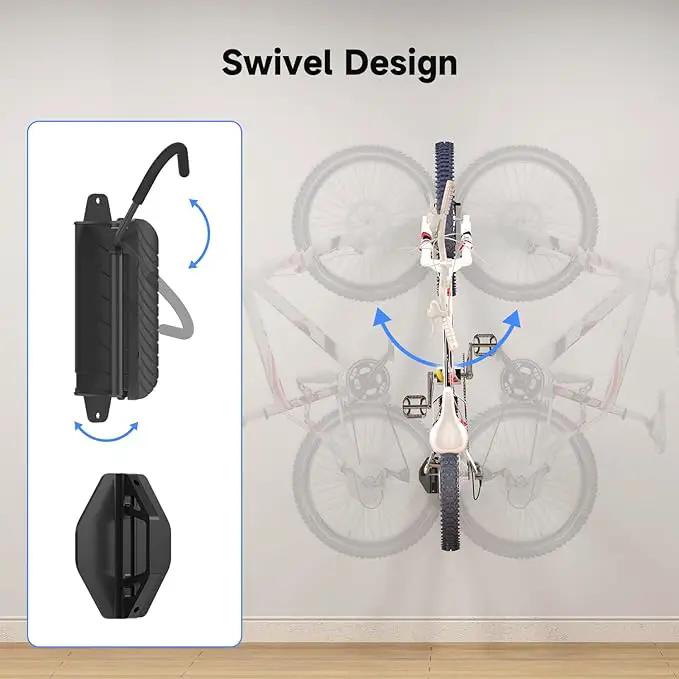 suptek Swivel Bike Wall Mount: Heavy-duty, space-saving vertical bike rack with 120° rotation, supports up to 132 lbs. Easy to install for road bikes, MTBs, and more. by GreenHaven Gardens