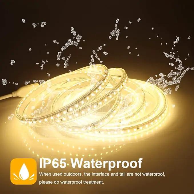 Outdoor LED Strip Lights,AC110V 65.6FT/20M LED Light Strip,IP65 Waterproof 3500K Flexible LED Rope Lights for Patio Backyard Garden Kitchen Lighting(65.6FT, Warm White) by GreenHaven Gardens